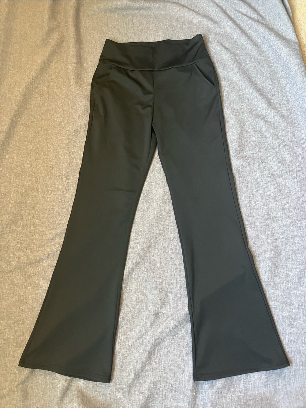 High-Rise Black Flare  Pants Size L